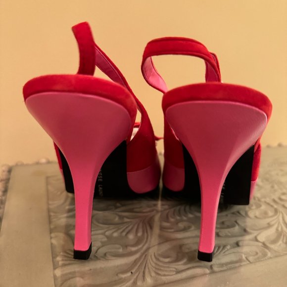 8M Pink Smooth Leather and Red Suede 4" Heels - NWOT - Picture 6 of 8